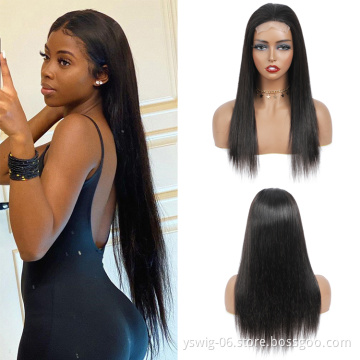 150% 180% Density Human Lace Wig Human Hair Straight Transparent Lace Wig for Women